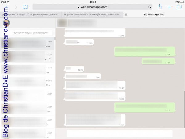 WhatsApp en el iPad - Chats