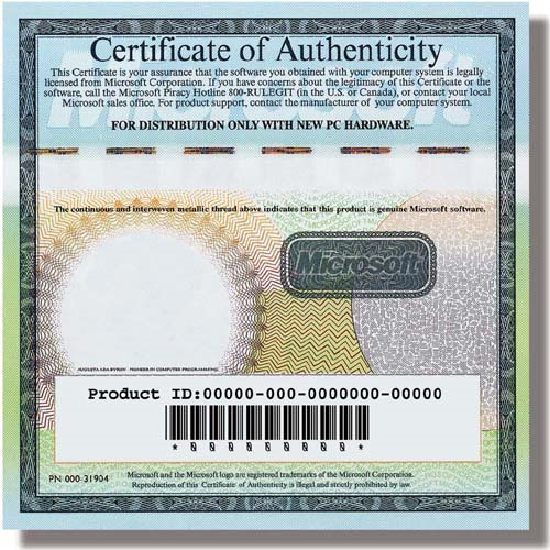 Actualizar 35+ imagen certificado de autenticidad office