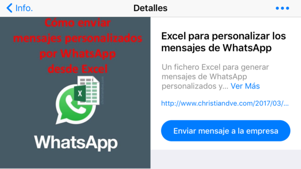 Ficha del producto en el catálogo de WhatsApp en la ficha de la empresa en WhatsApp Business
